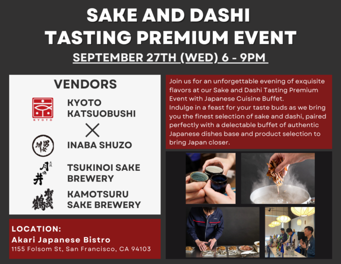 SAKE AND DASHI TASTING EVENT